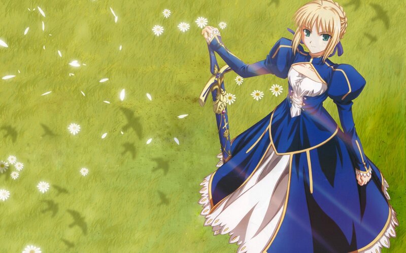 saber in a field of daisies