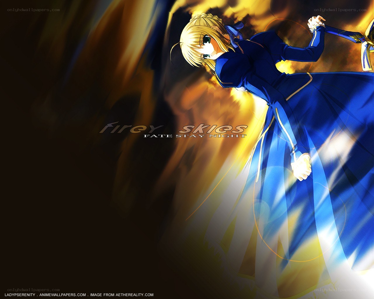 Saber in a fiery sky