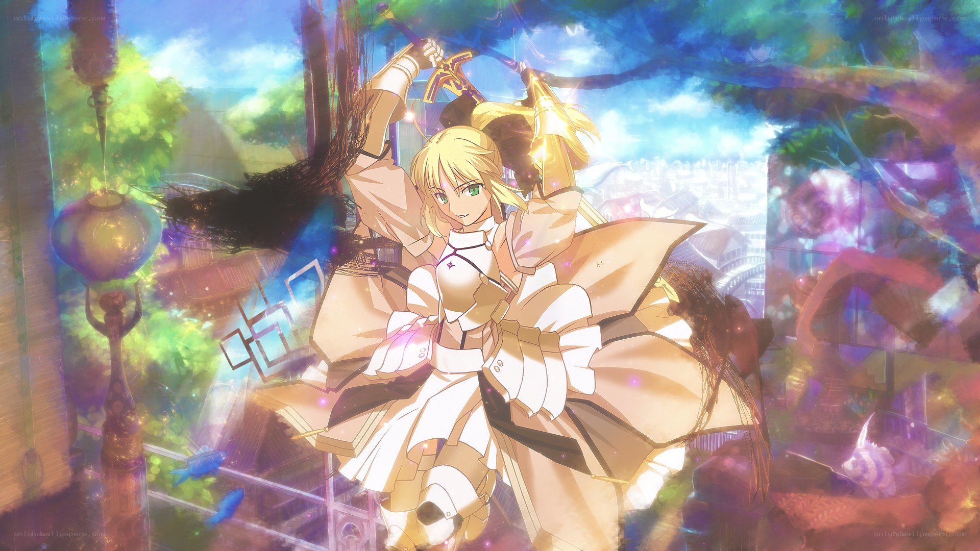 Saber in a magical garden