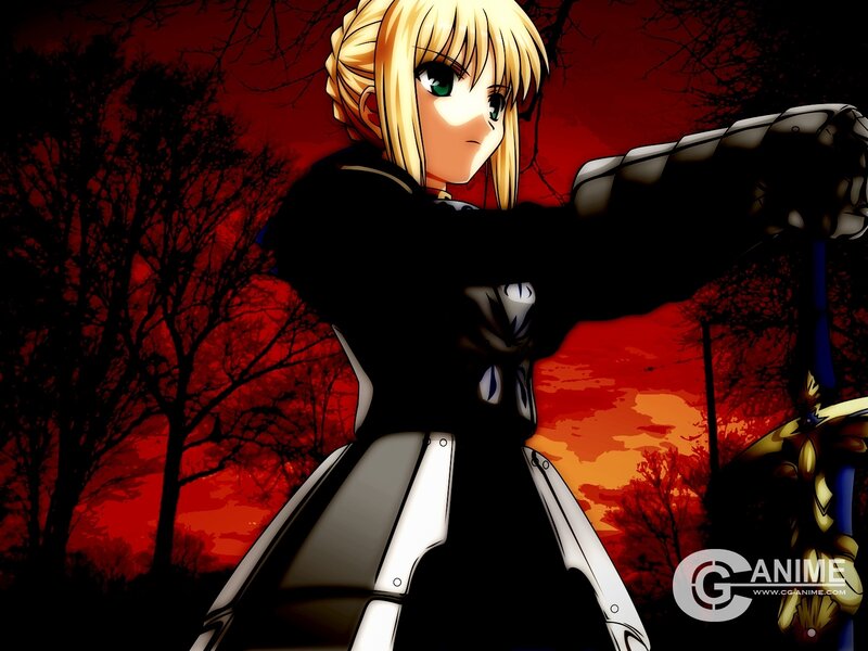 Saber in a red forest