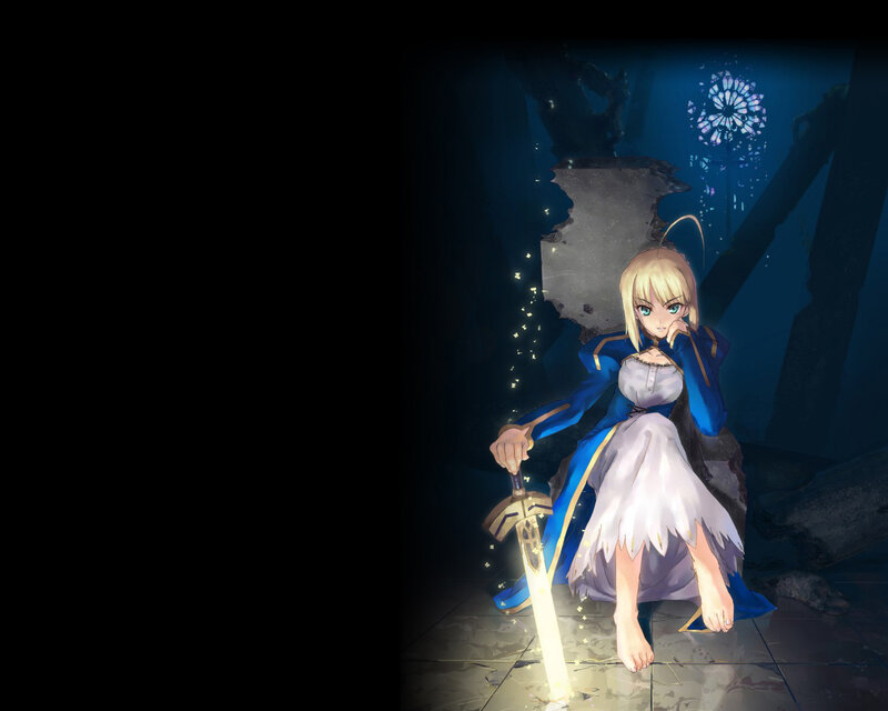 Saber in a ruined cathedral