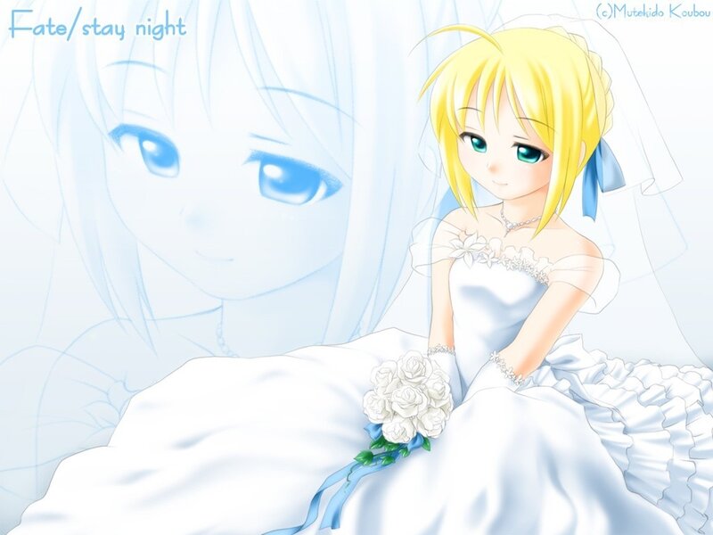 Saber in a wedding dress