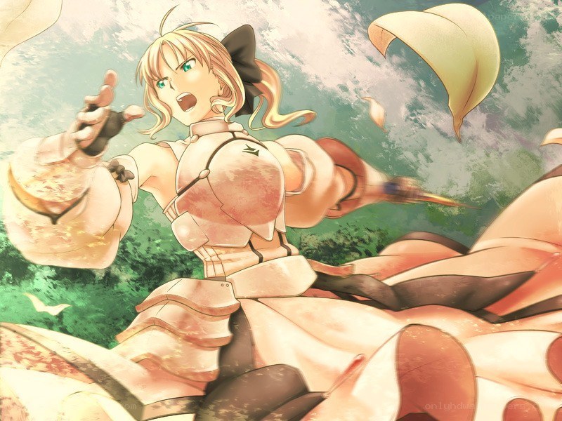 Saber in battle armor