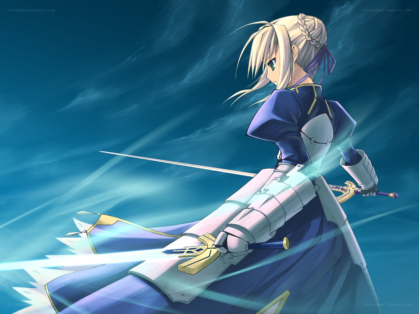 Saber in battle armor