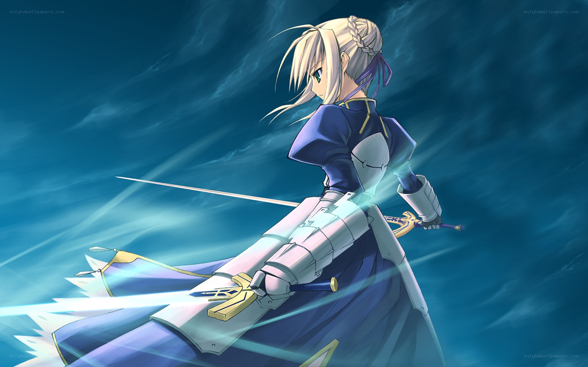 saber in battle stance