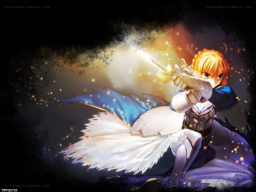 saber in battle stance
