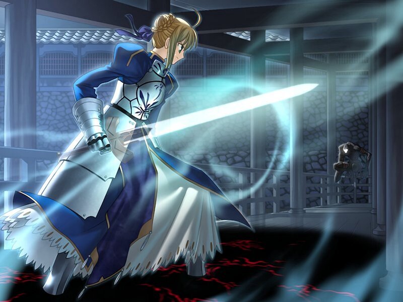 saber in battle stance