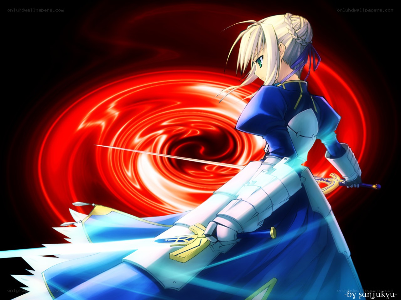 Saber in battle stance