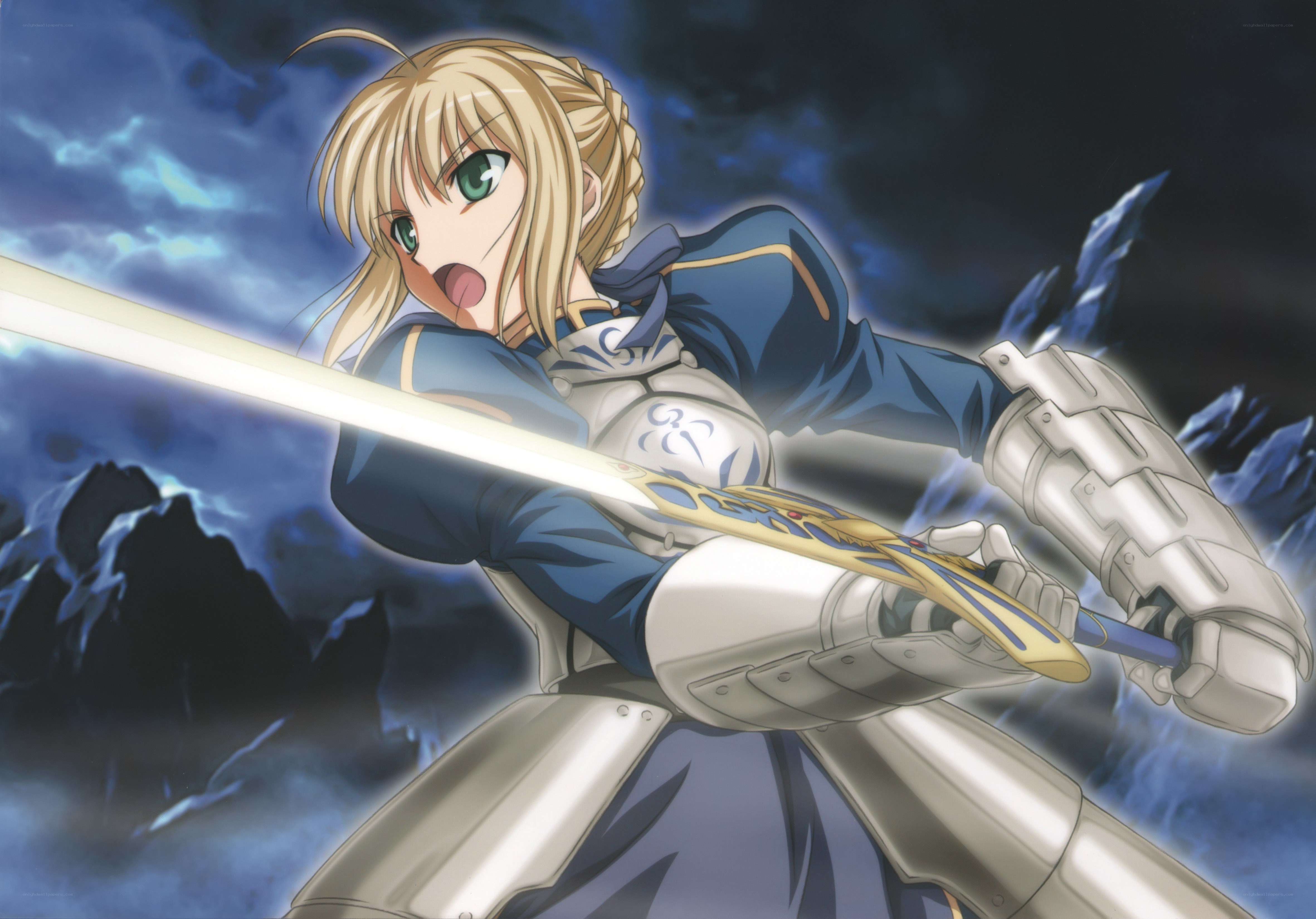 Saber in battle stance