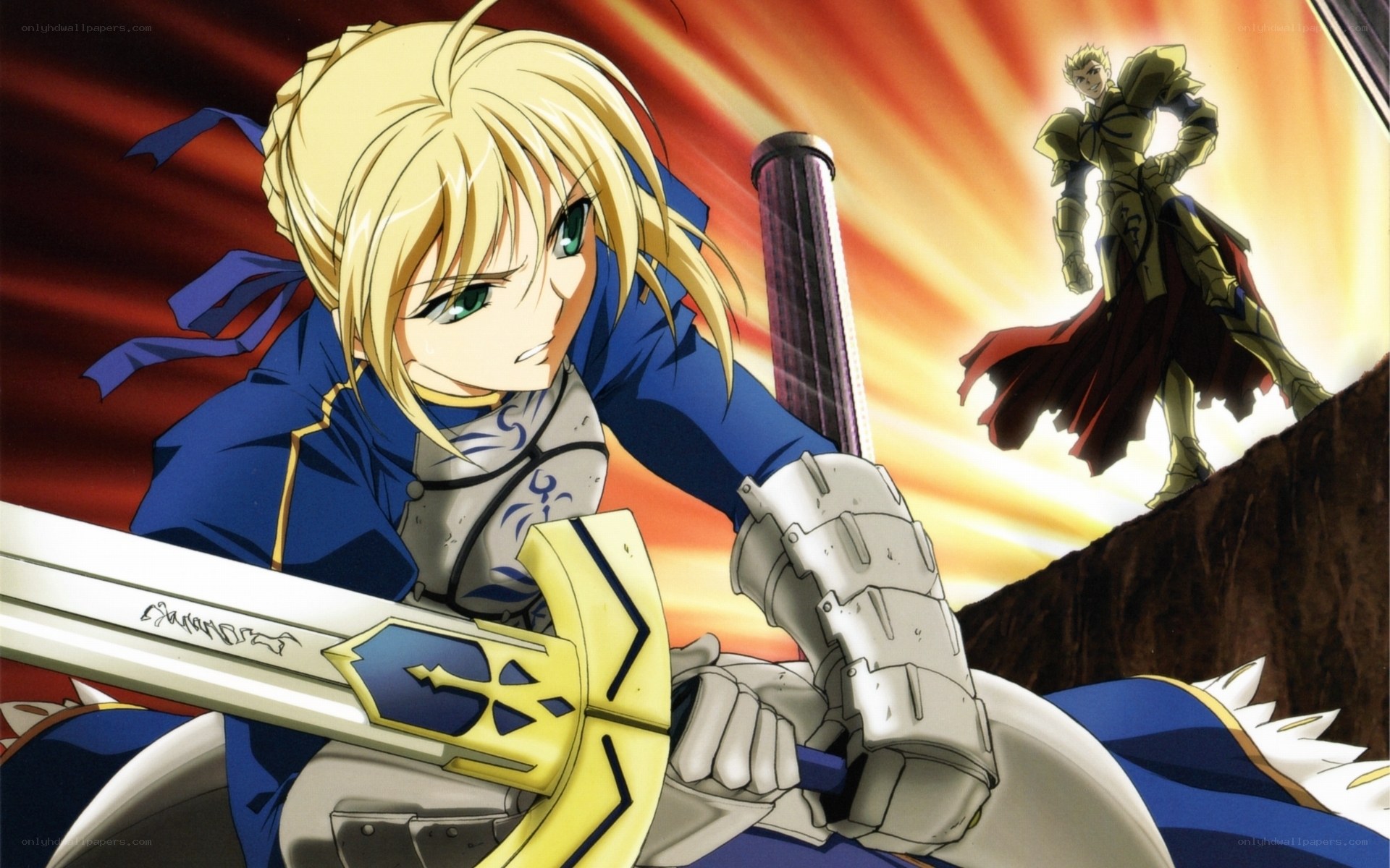 Saber in battle stance
