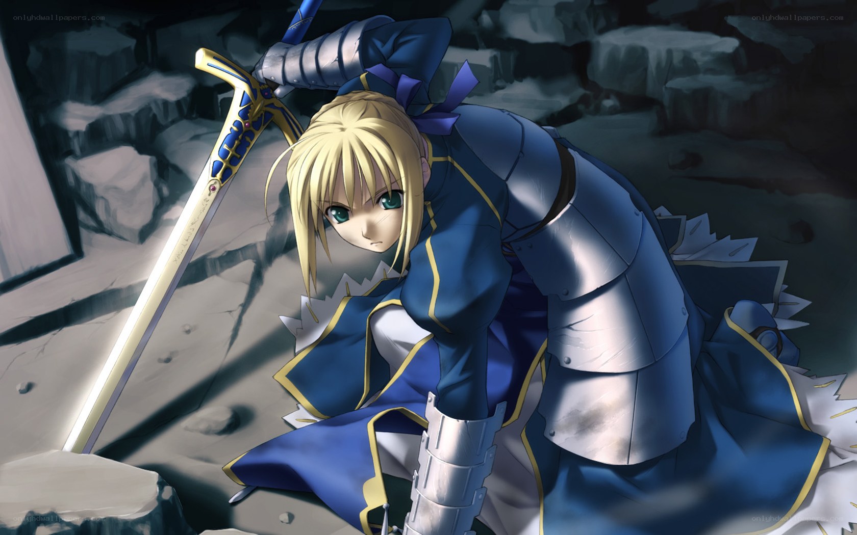 Saber in blue armor