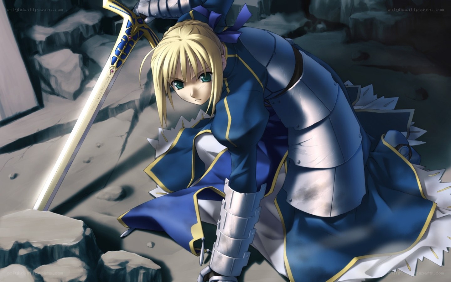 Saber in blue armor