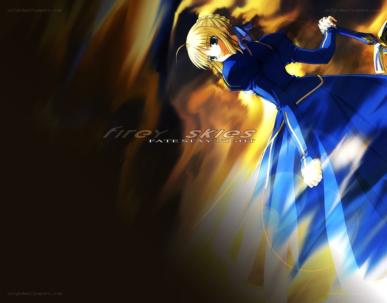 Saber in fiery skies