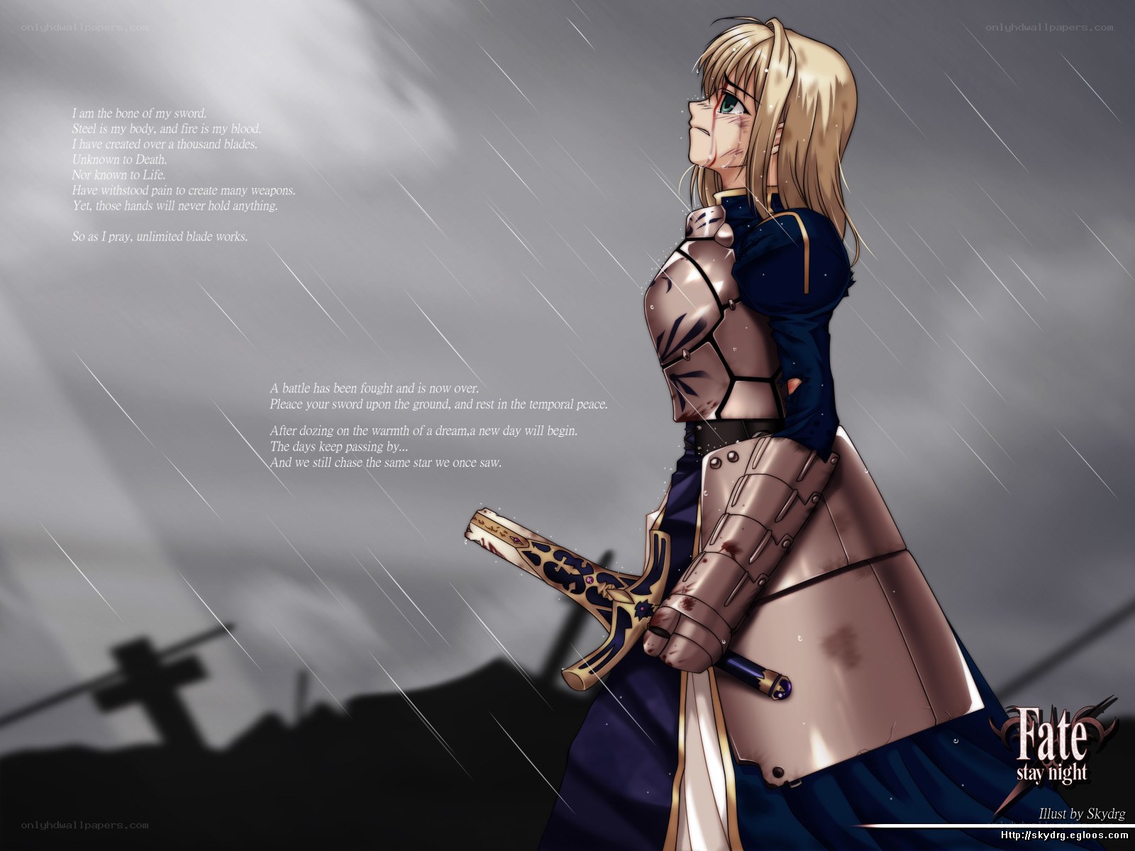 Saber in the rain