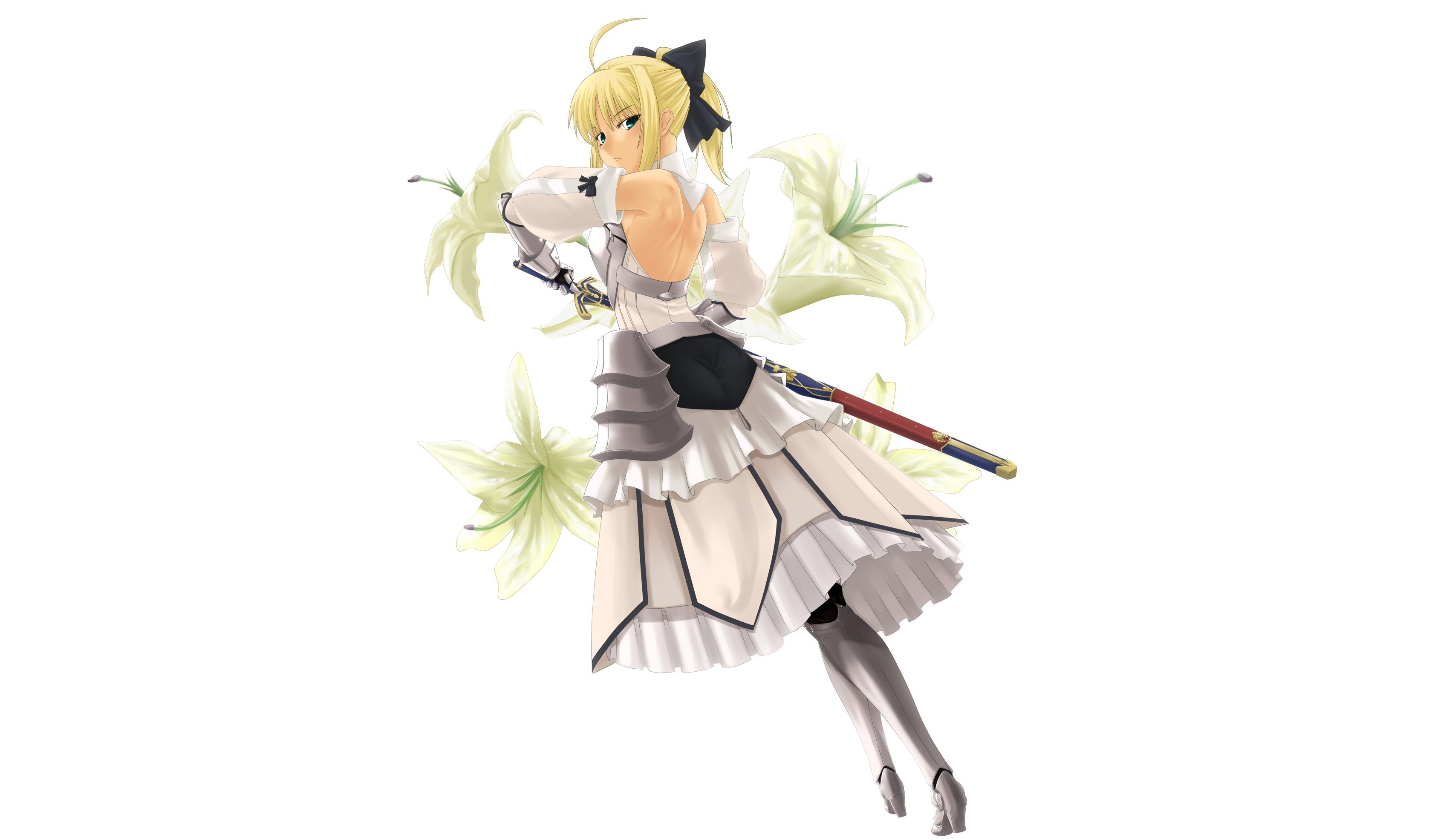 Saber in white dress