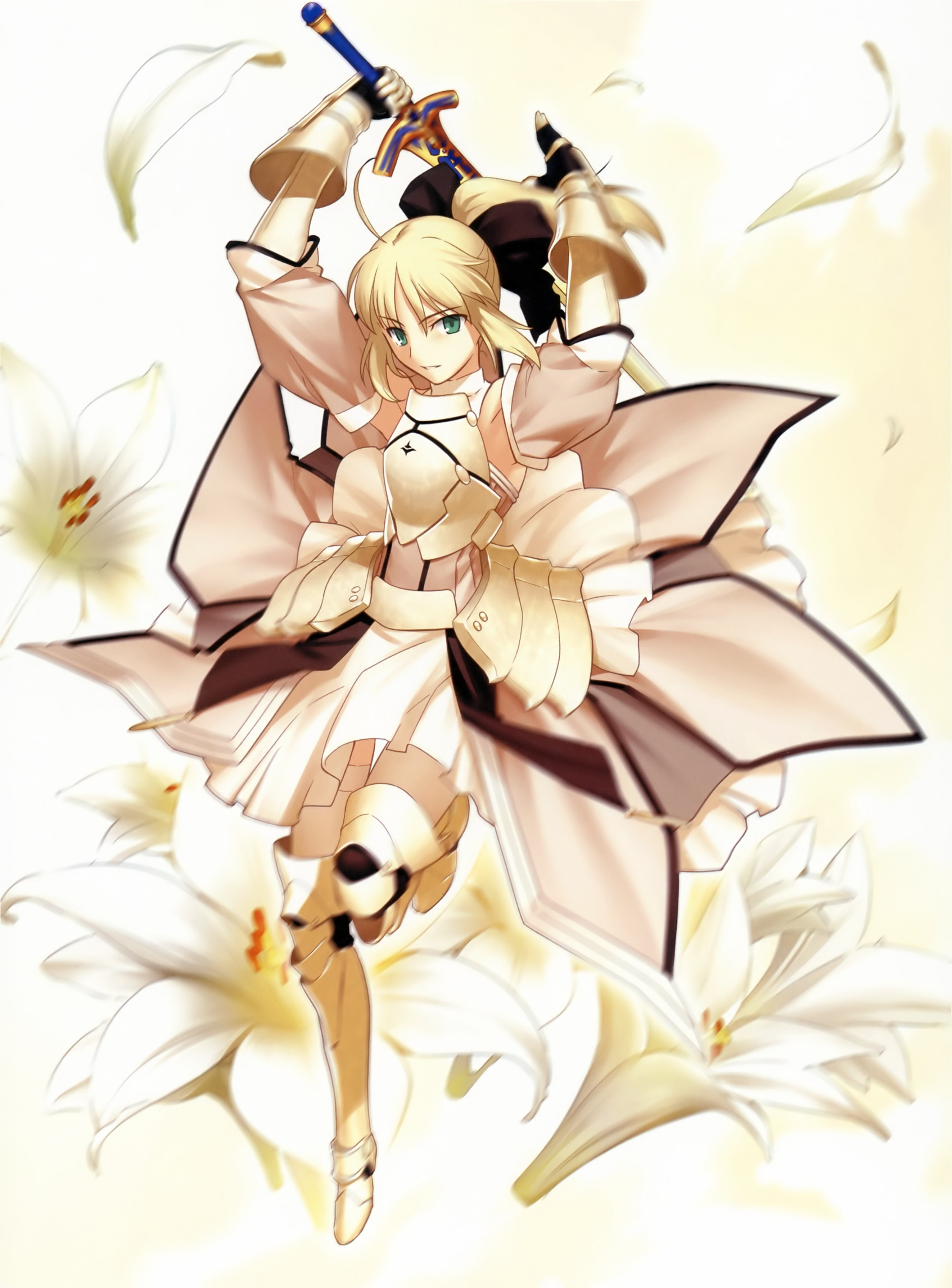 Saber in white lilies