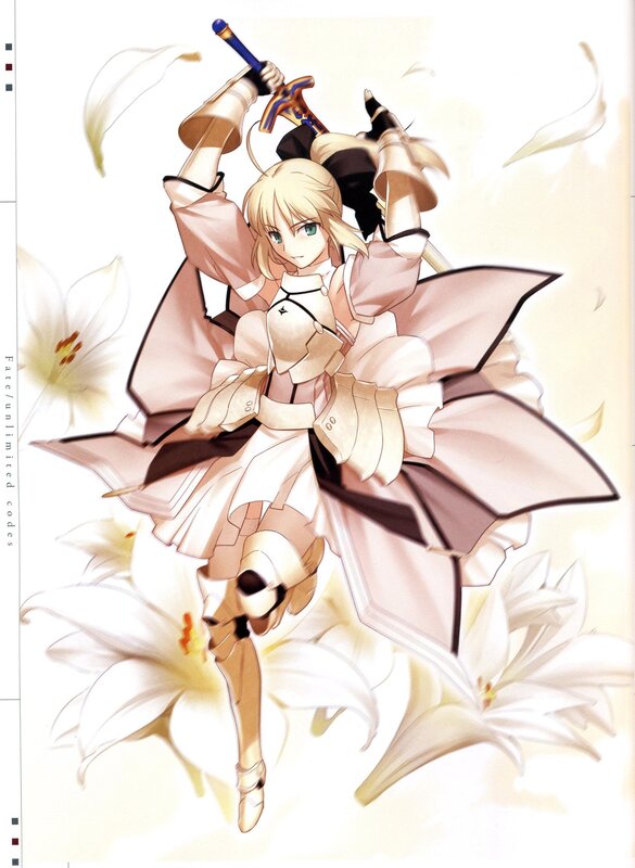 Saber in white lilies