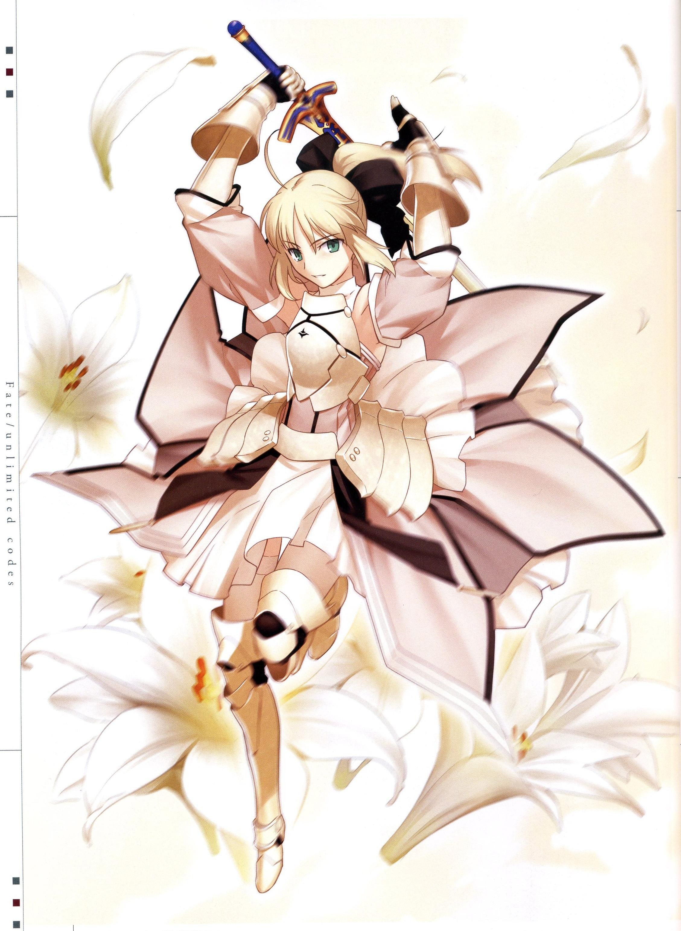 Saber in white lilies