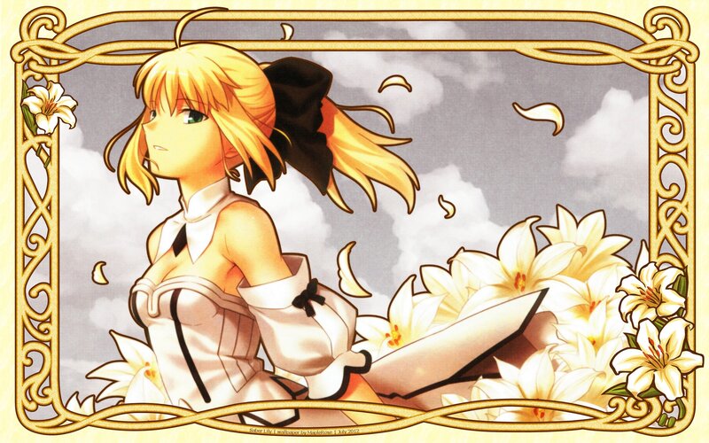 Saber Lily in a floral frame