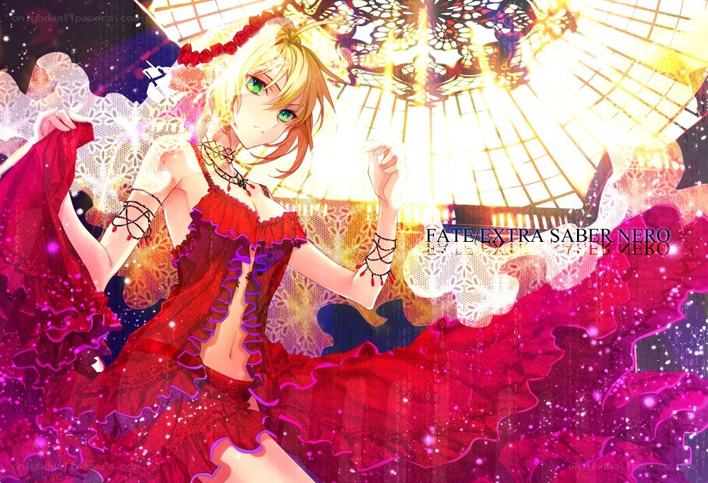 Saber Nero in red dress