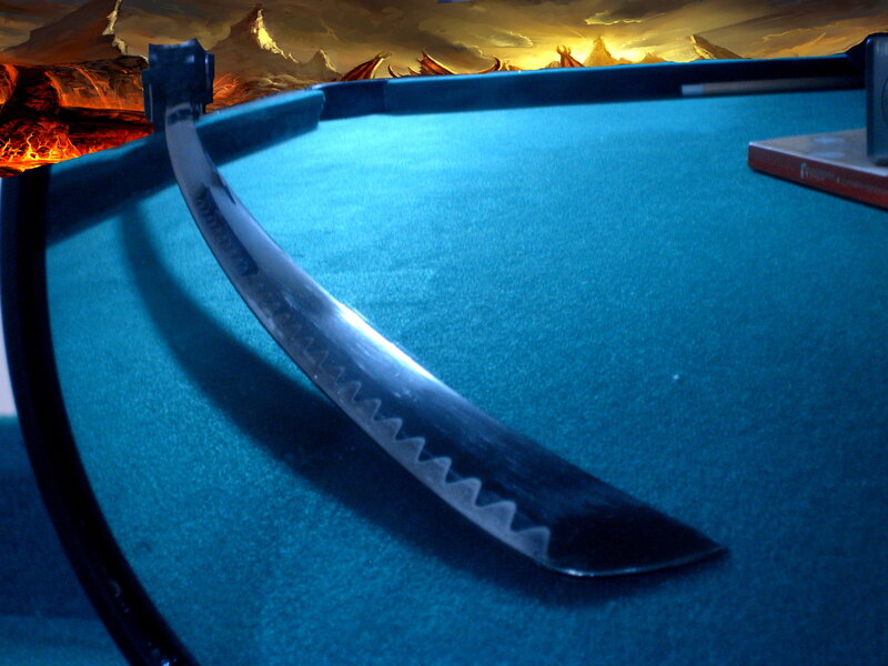 saber on a game table