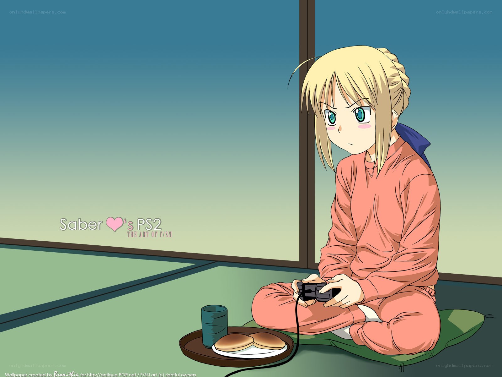 Saber playing video game
