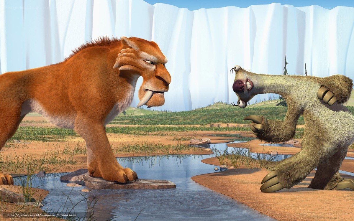 Saber-toothed cat and sloth encounter