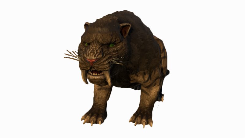 Saber-toothed Cat — Brown, Aggressive
