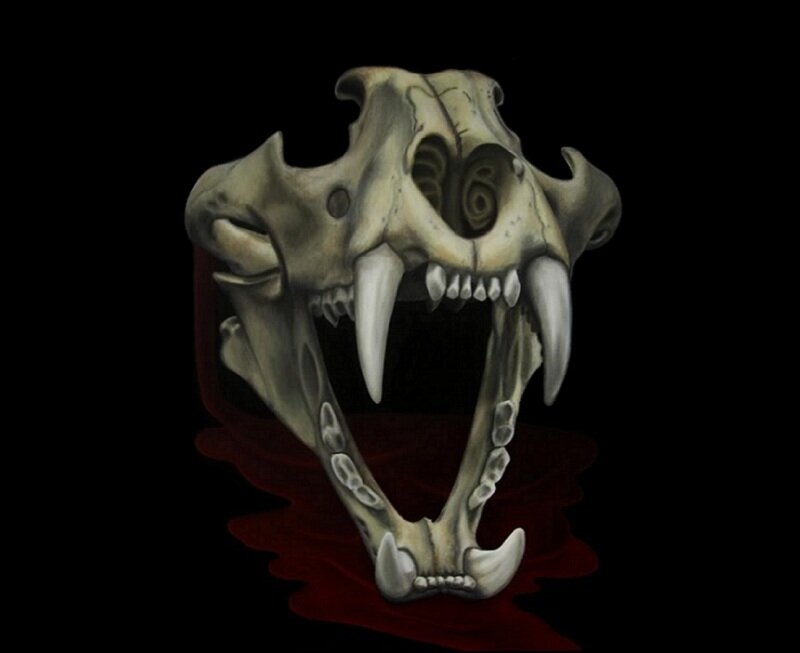 Saber-toothed Cat Skull — Black