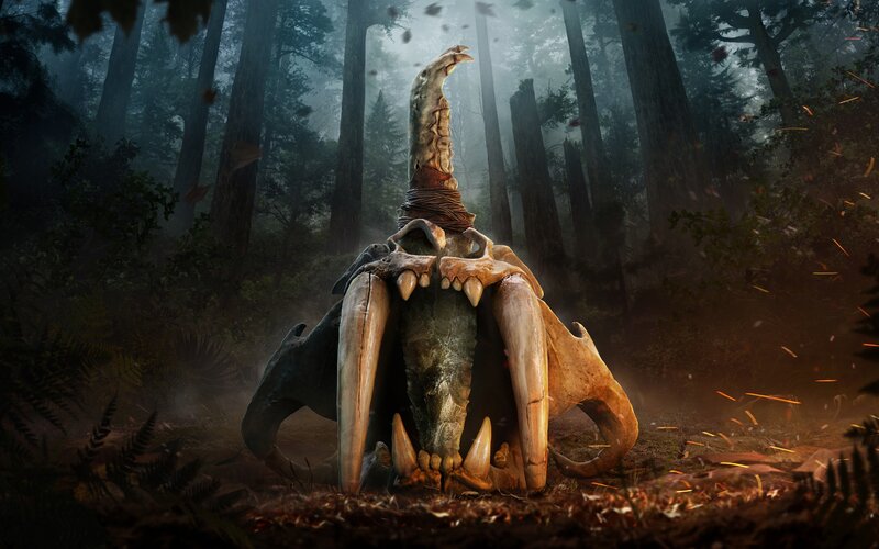 Saber-toothed Cat Skull — Brown, Dramatic