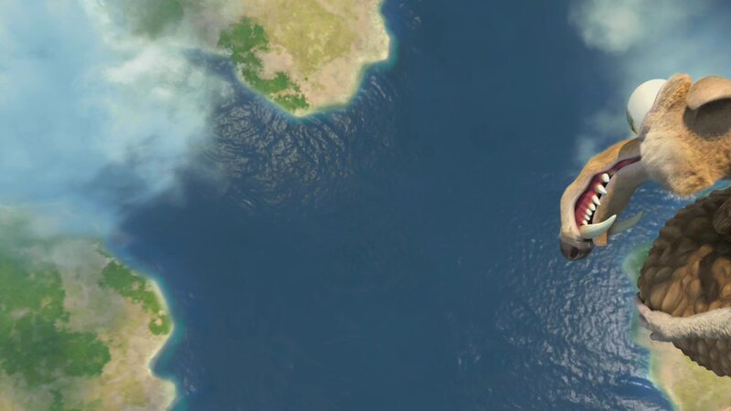 saber-toothed tiger flying over ocean
