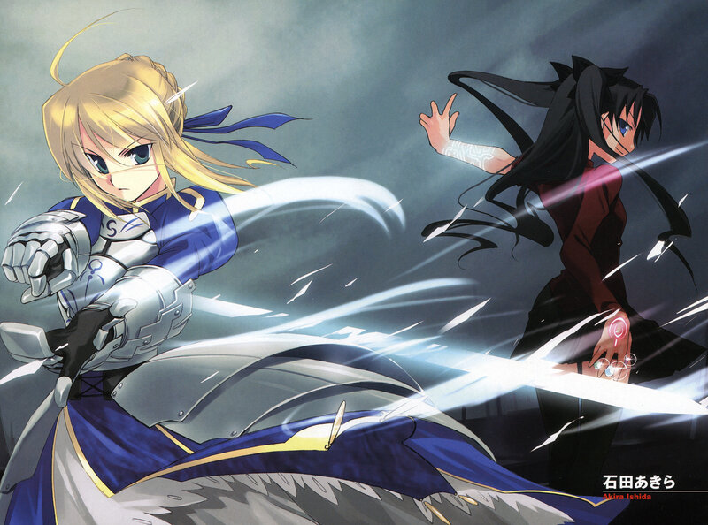 Saber vs. Caster battle