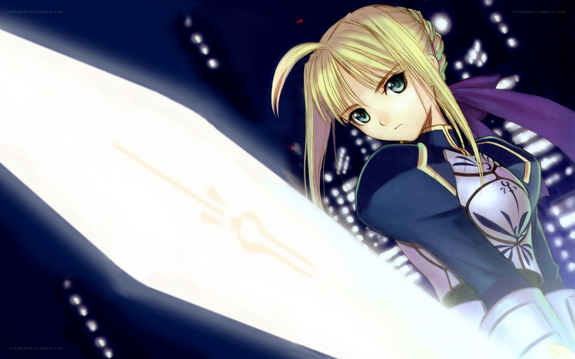 Saber with a glowing sword