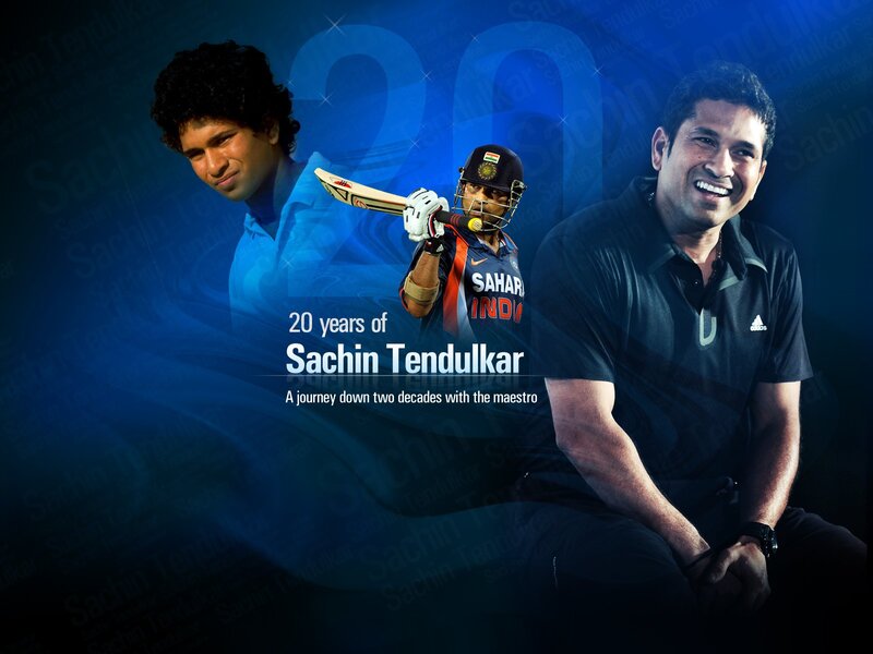 Sachin Tendulkar Collage — Blue