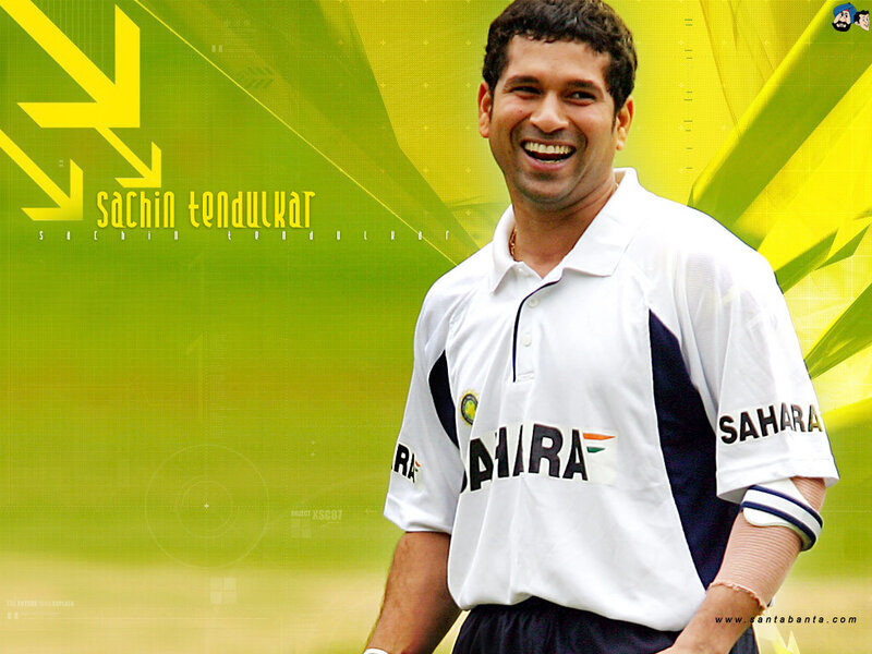 Sachin Tendulkar Smiling — Yellow