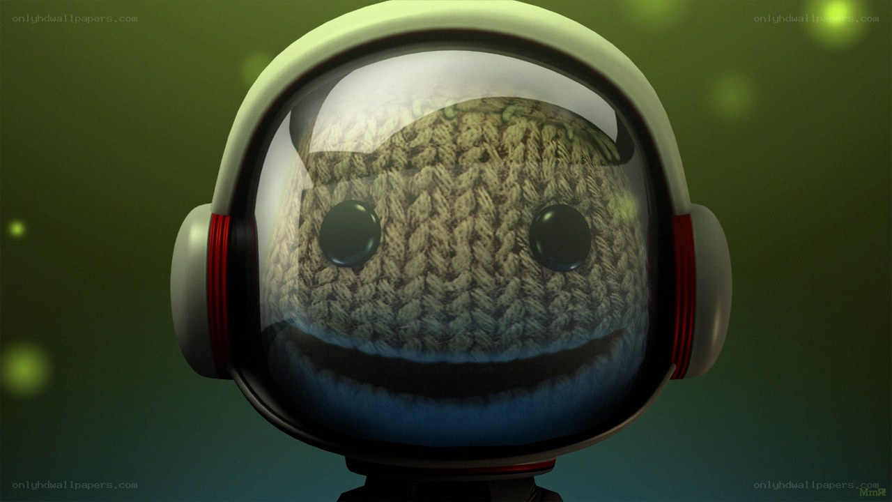 Sackboy in a helmet