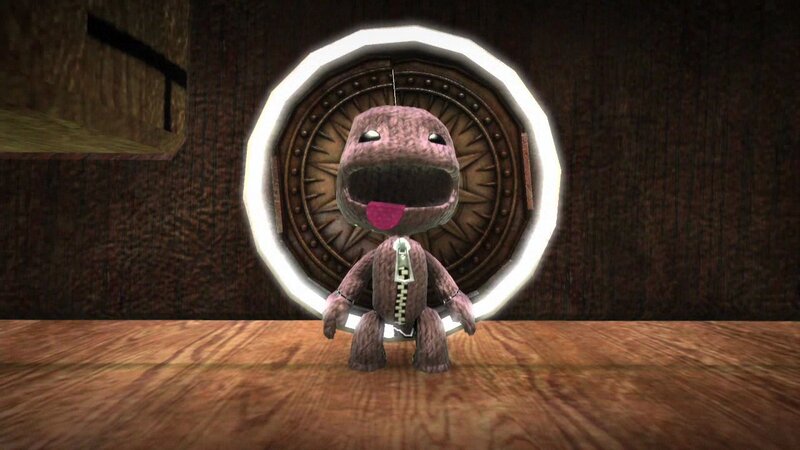 Sackboy in a wooden room