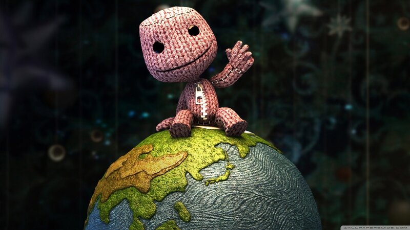 Sackboy on a globe