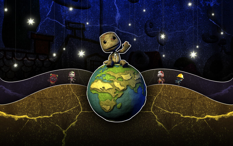 Sackboy on a globe