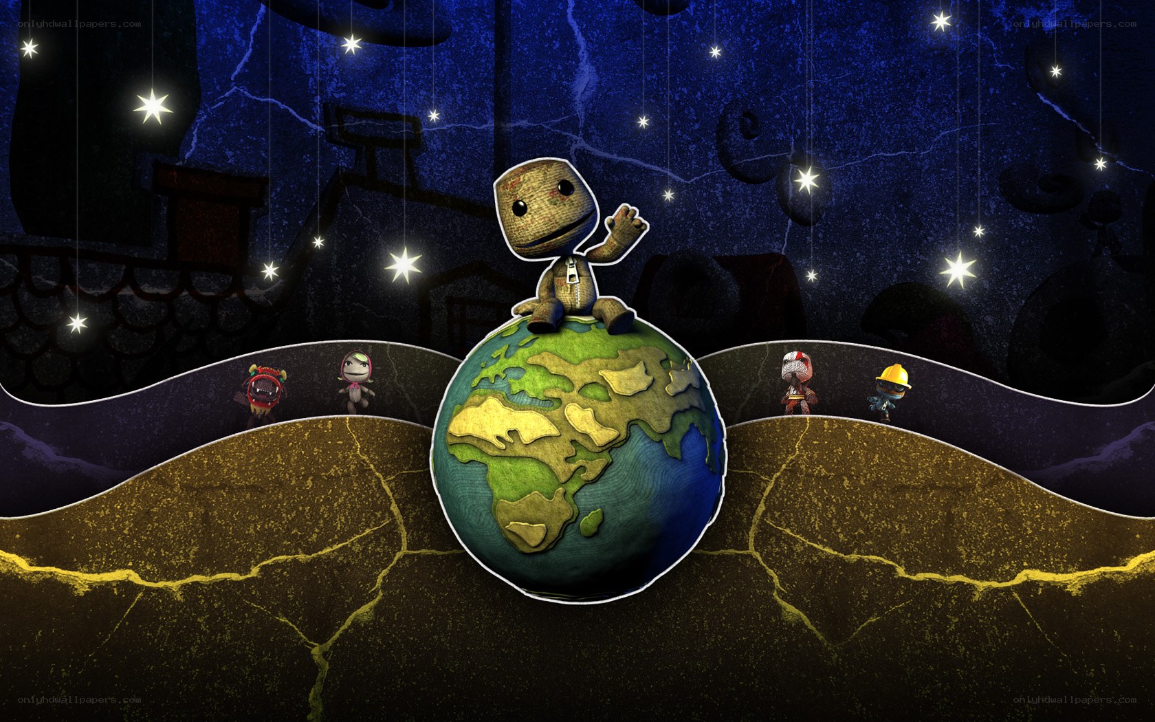 Sackboy on a globe