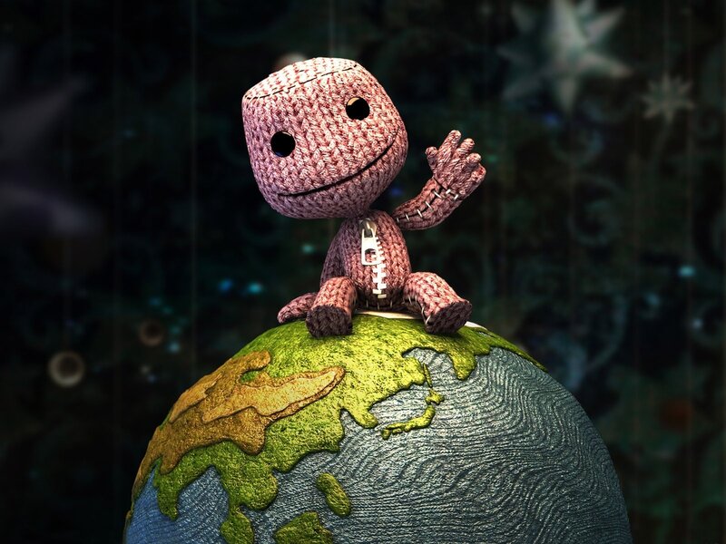 Sackboy on a globe