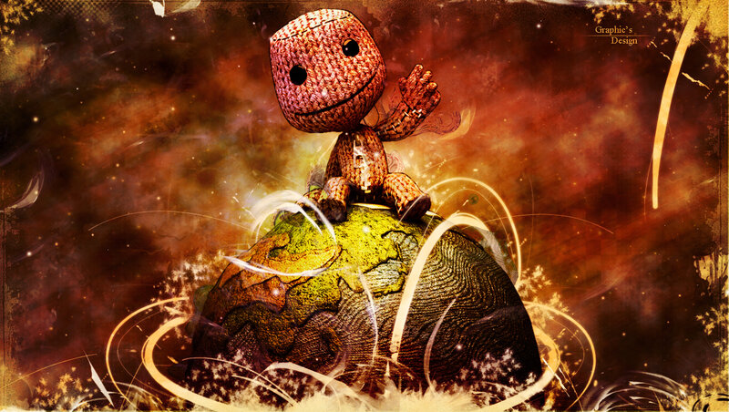 Sackboy on a planet
