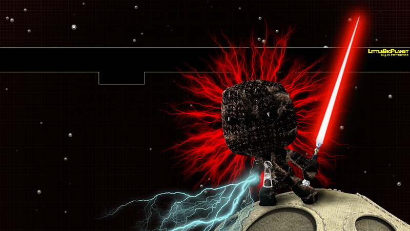 Sackboy with Lightsaber — Black, Dramatic