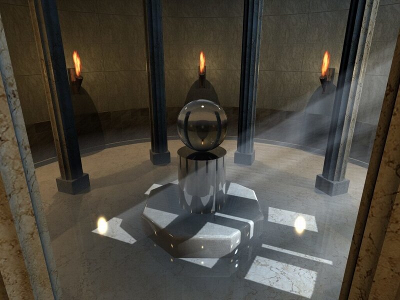 sacred chamber with crystal orb