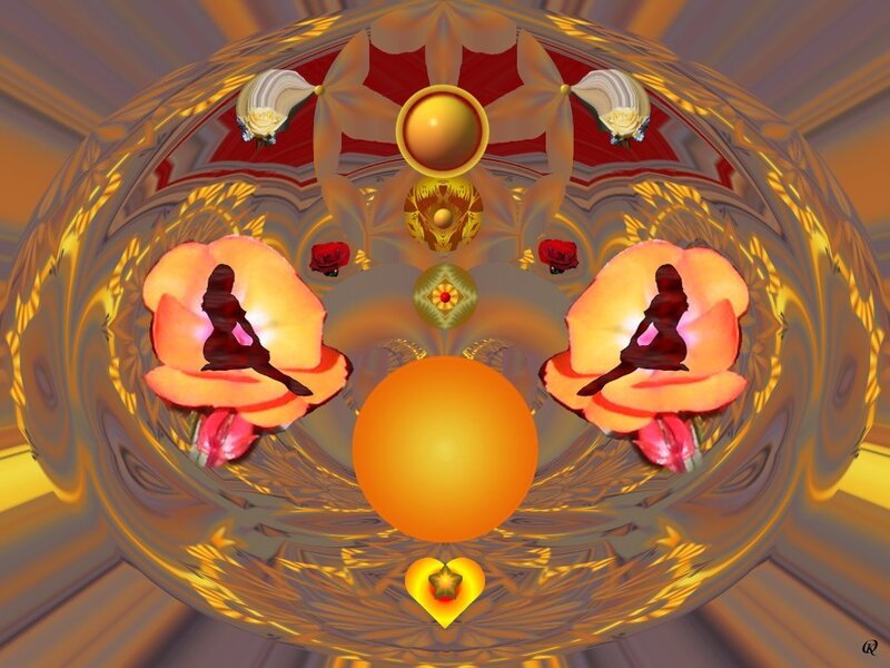 sacred geometry with meditating figures