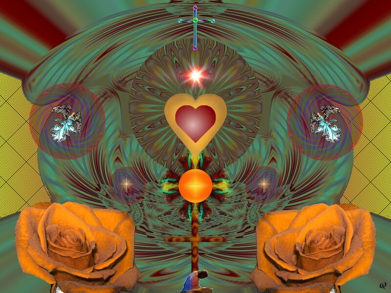 Sacred Heart with Roses