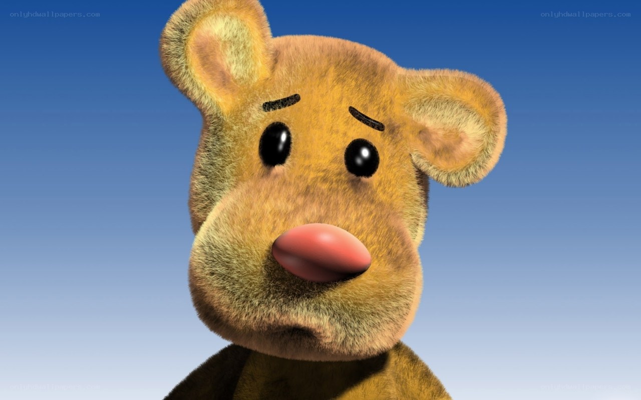 sad animated bear character