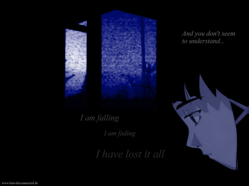 sad anime character falling