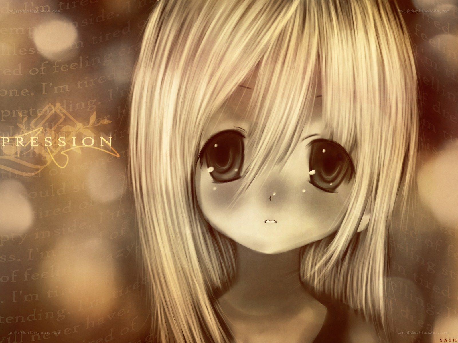 sad anime girl with tears