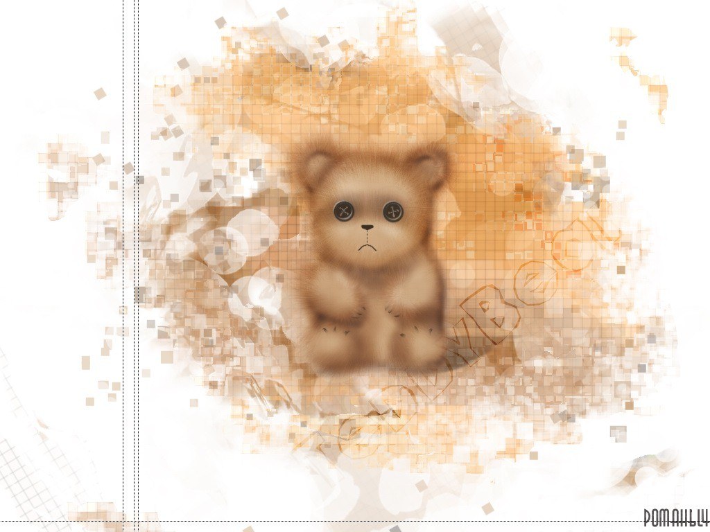 sad bear digital art